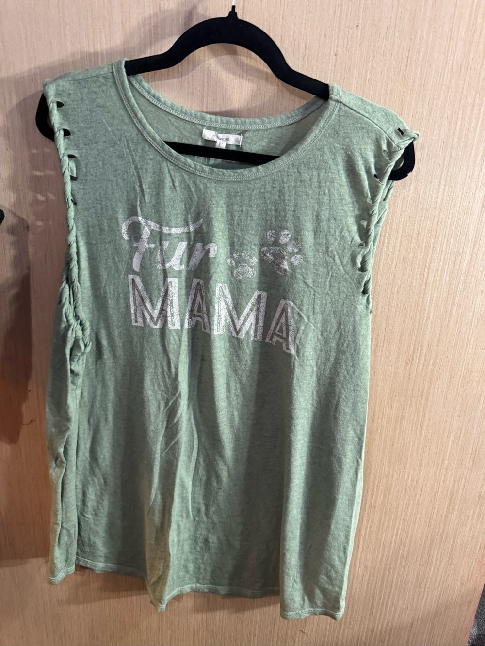 Women’s Maurice’s 'Fur Mama' Green Sleeveless Tank Top Size 3X